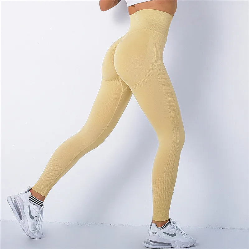 Women Spandex 20% Seamless Leggings Bubble Butt Push Up Workout